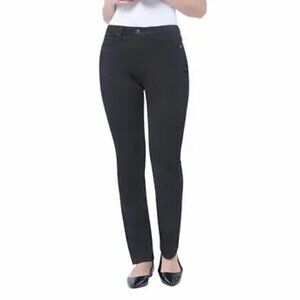 NEW Santana Women's Classic Straight Leg Jeans with Tummy Control | Black